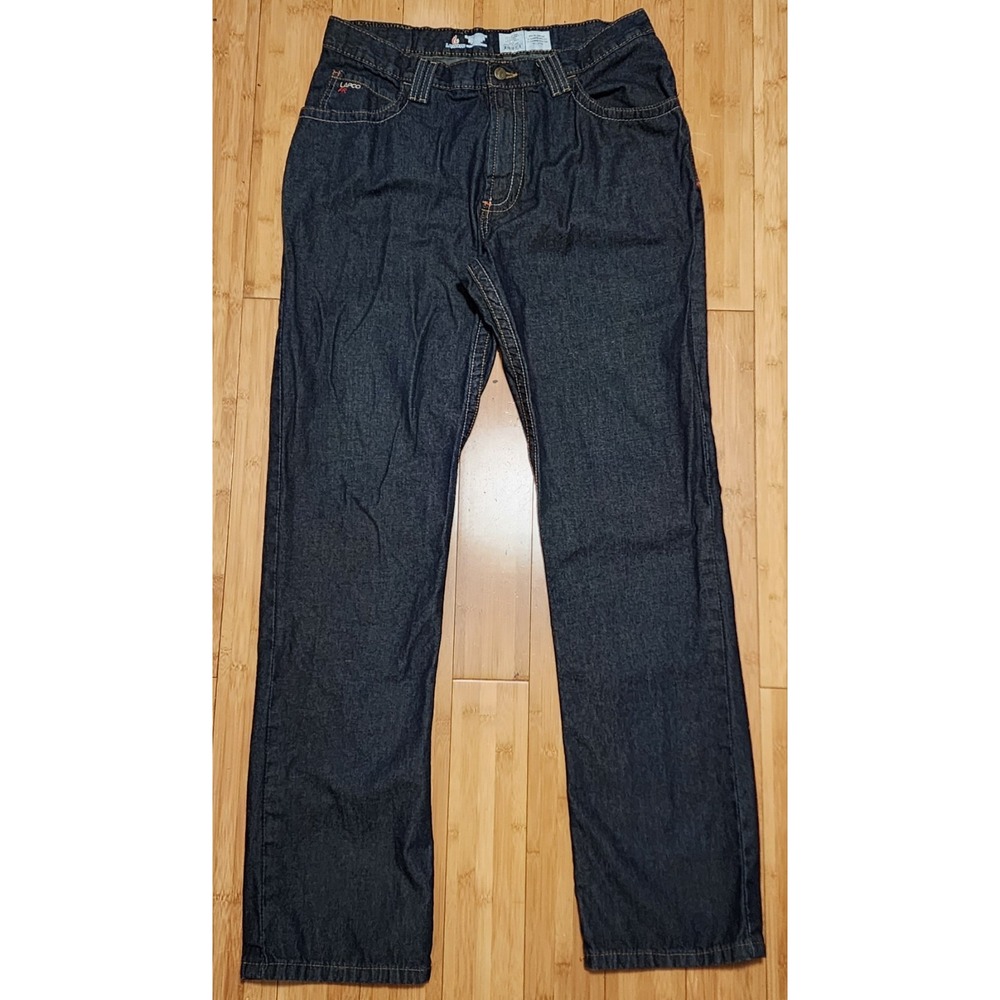LAPCO FR Jeans Men 36x36 Dark Wash Flame Resistant Work Pant Denim Blue P-INDM10